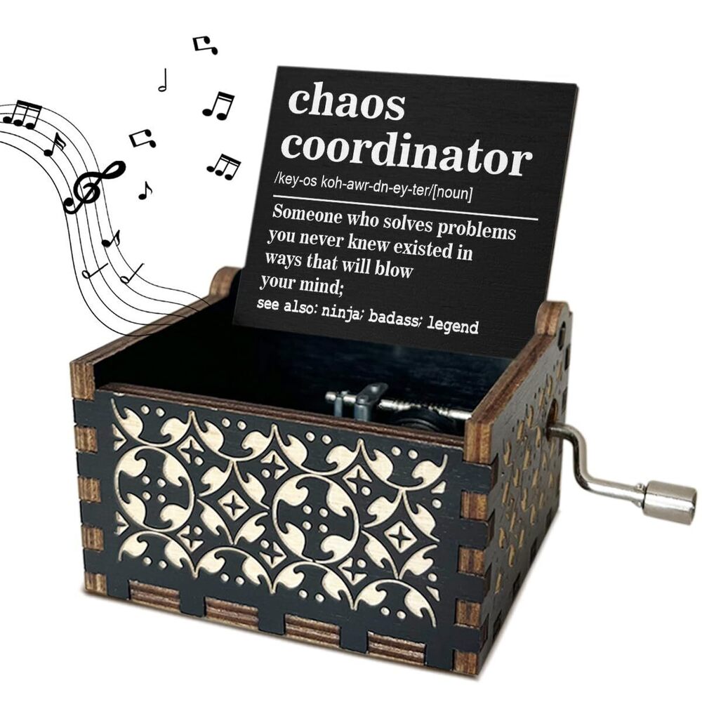 5500 Chaos Coordinator Definition Wooden Music Box Coworker Appreciation